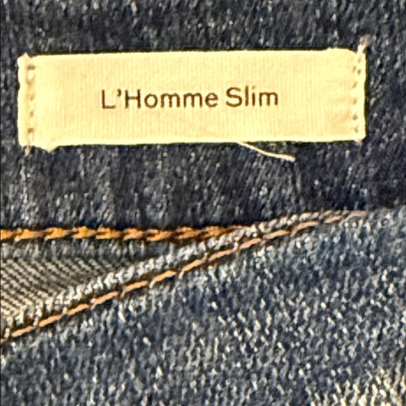 Frame Denim L’Homme Slim Dark Blue Feathered Fade LMH691 Azul 94% Cotton 38x30 - Picture 7 of 15